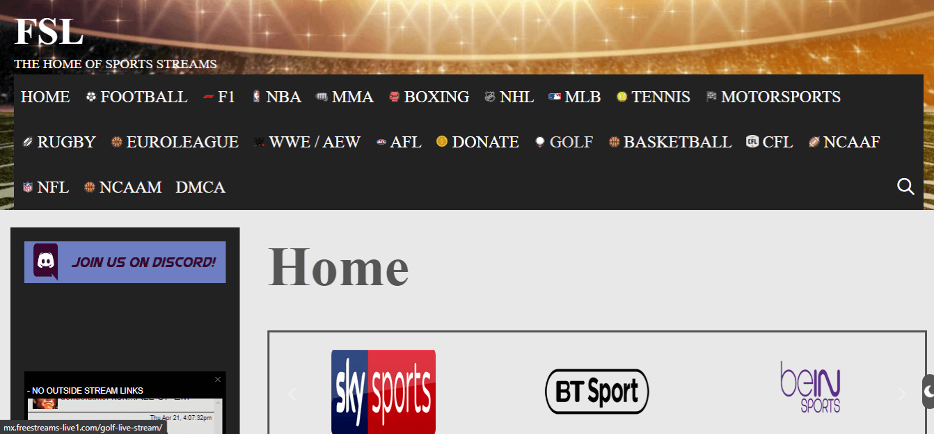 illegal live sports streaming sites